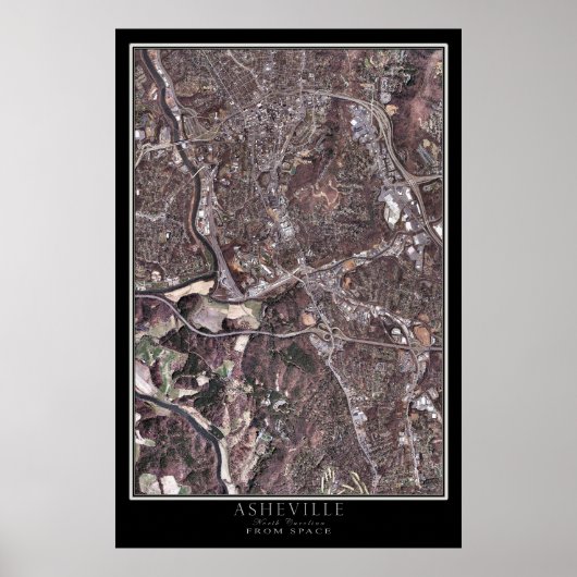 Satellitenplakat von Asheville North Carolina Poster (Vorne)