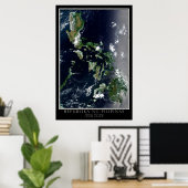 Satellitenplakatkarte der Republik Philippinen Poster (Heimbüro)