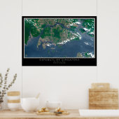Satellitenplakatkarte der Republik Singapur Poster (Küche)