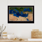 Satellitenplakatkarte für den östlichen Mittelmeer Poster (Küche)