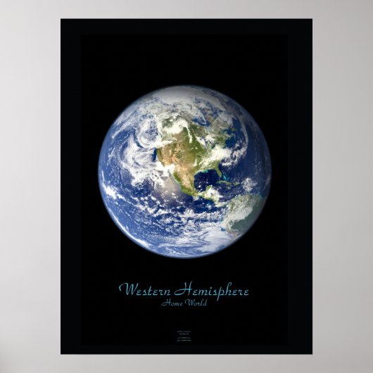 Satellitenposter der westlichen Hemisphäre Poster (Vorne)