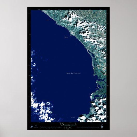 Satellitenposter von Costa Rica aus dem Inland Poster (Vorne)