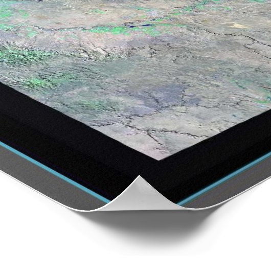 Satellitenposter von Idaho Poster (Ecke)