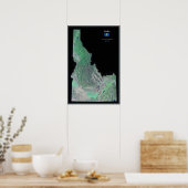 Satellitenposter von Idaho Poster (Küche)