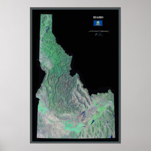 Satellitenposter von Idaho Poster