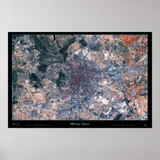 Satellitenposter von Madrid, Spanien Poster (Vorne)