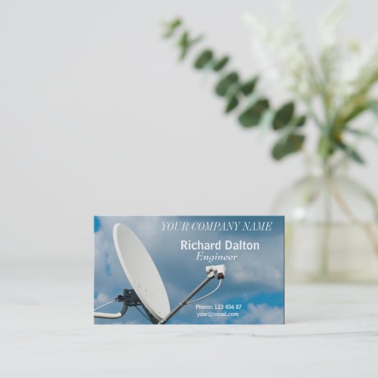 Satellitenschüssel Visitenkarte (Stehend Vorderseite)