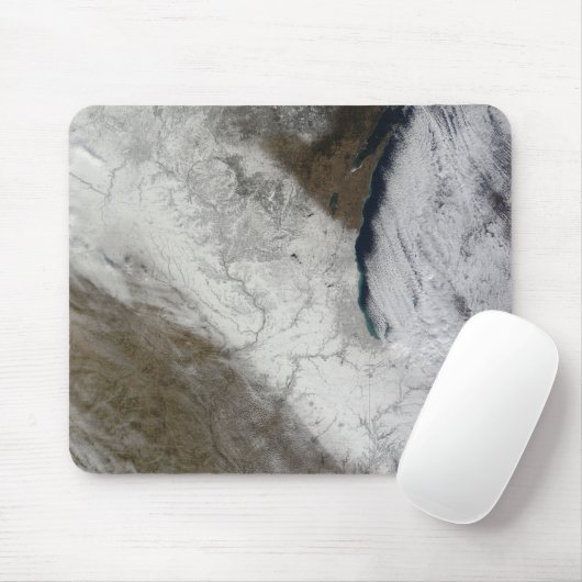 Satellitensicht auf Schnee und Kälte Mousepad (Mit Mouse)