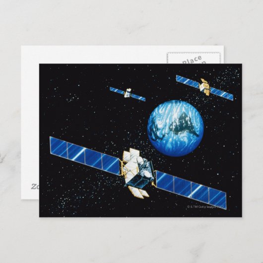 Satellitenumlaufbahn Postkarte (Vorne/Hinten)