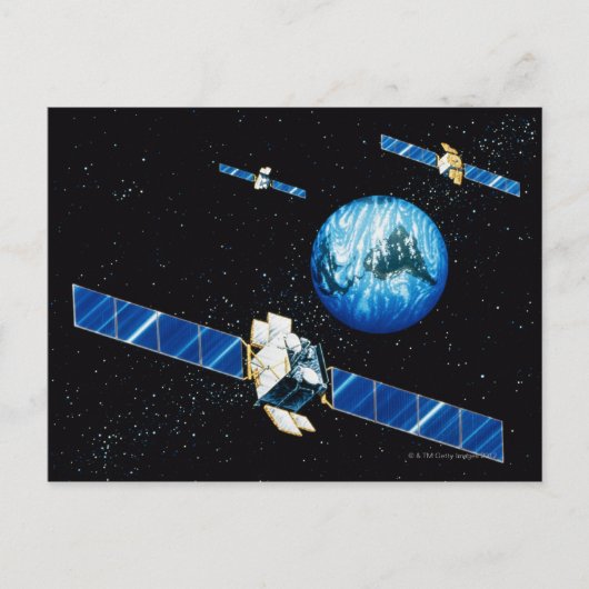 Satellitenumlaufbahn Postkarte (Vorderseite)