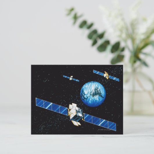 Satellitenumlaufbahn Postkarte (Stehend Vorderseite)