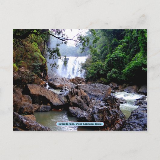 Sathodi Falls, Uttar Kannada, Indien Postkarte (Vorderseite)