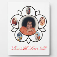 Sathya Sai Baba auf Foto Plaques mit Esel