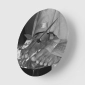 Sathya Sai Baba Lotus Feet Clock Runde Wanduhr (Winkel)