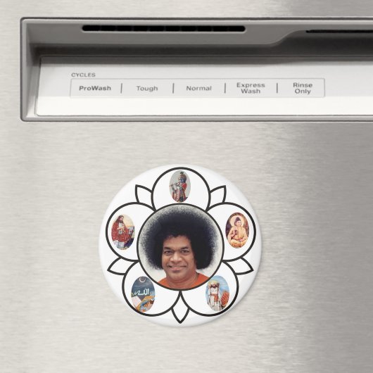 Sathya Sai Baba und Sarva Dharma auf Magnet (In Situ (Geschirrspüler))