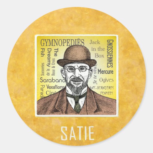 Satie Runder Aufkleber (Vorderseite)