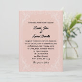 Satin Blush Photo Wedding Invitation Einladung (Stehend Vorderseite)
