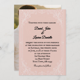 Satin Blush Photo Wedding Invitation Einladung