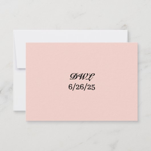 Satin Blush Wedding RSVP Card (Rückseite)