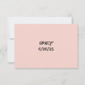 Satin Blush Wedding RSVP Card Karte (Rückseite)