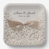 Satin Bow an der Spitze des Jubiläums Pappteller (Vorderseite)