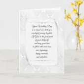 Satin Damask Religiöse Hochzeit Karte (Gelbe Blume)