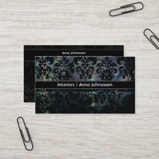 Satin-Damast • Elegante Visitenkarte (Vorderseite/Rückseite Beispiel)