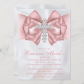 Satin Diamond Cross Taufe | Einladung zur Feier (Vorne/Hinten)