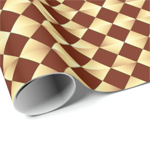 Satin Diamonds - Gold & Schokolade Geschenkpapier