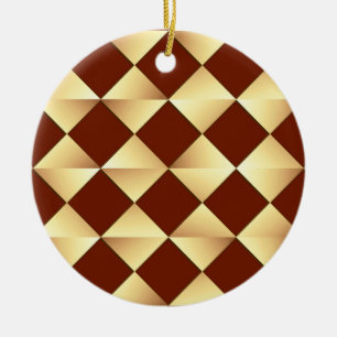 Satin Diamonds - Gold & Schokolade Keramik Ornament