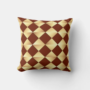 Satin Diamonds - Gold & Schokolade Kissen