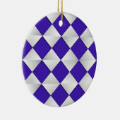 Satin Diamonds - Kobalt und Weiß Keramikornament (Rechts)