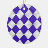 Satin Diamonds - Kobalt und Weiß Keramikornament (Links)