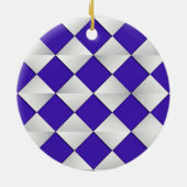 Satin Diamonds - Kobalt und Weiß Keramikornament (Hinten)