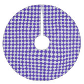 Satin Diamonds - Kobalt und Weiß Polyester Weihnachtsbaumdecke (Vorderseite)
