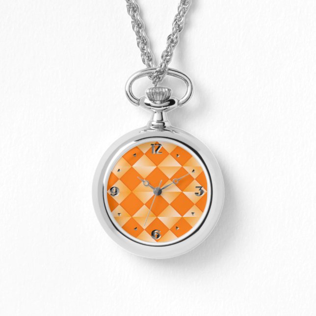 Satin Diamonds - Mandarine orange Armbanduhr (Vorderseite)