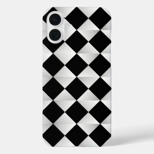 Satin Diamonds - schwarz-weiß Case-Mate iPhone Hülle (Rückseite)