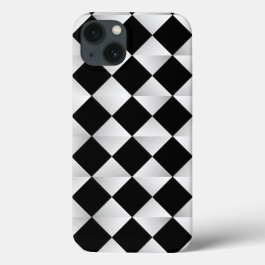 Satin Diamonds - schwarz-weiß Case-Mate iPhone Hülle (Rückseite)