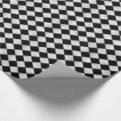 Satin Diamonds - schwarz-weiß Geschenkpapier (Ecke)