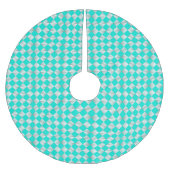 Satin Diamonds - Silber und Aqua Polyester Weihnachtsbaumdecke (Vorderseite)