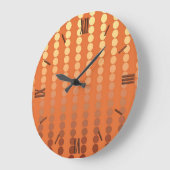 Satin dots - rust and gold große wanduhr (Winkel)