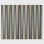 Satin Effect Streifen Muster Schwarz und Beige Geschenkpapier (Flach)