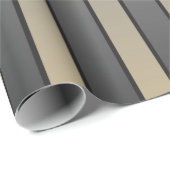 Satin Effect Streifen Muster Schwarz und Beige Geschenkpapier (Rolleneckpunkt)