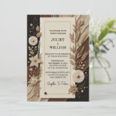 Satin Fabric Velvet Lace Linen Paper Wedding Einladung (Stehend Vorderseite)