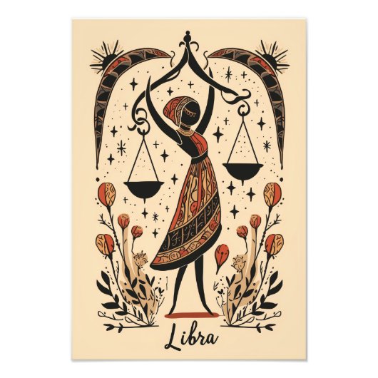 Satin Foto Paper Libra Celestial Zodiac (Vorne)