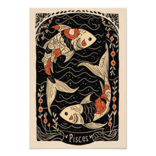 Satin Foto Paper Pisces Celestial Zodiac
