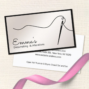 Satin Gold Nähneedle Thread Seamstress Busi Visitenkarte