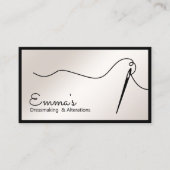 Satin Gold Nähneedle Thread Seamstress Busi Visitenkarte (Vorderseite)