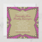 Satin Gold & Pink Lace Hochzeitseinladungen Einladung (Rückseite)
