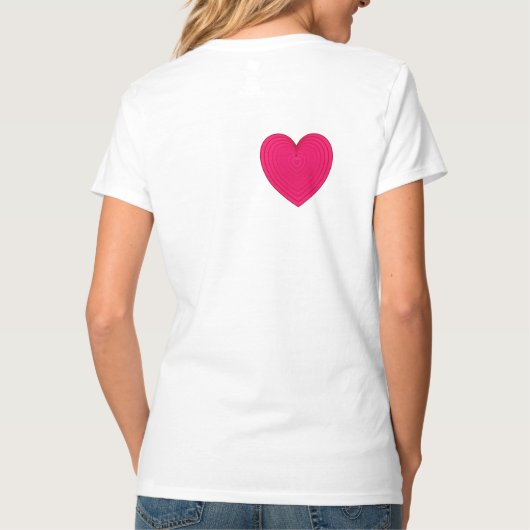 Satin Gradient Heart in Fuchsia Pink / Magenta T-Shirt (Rückseite)